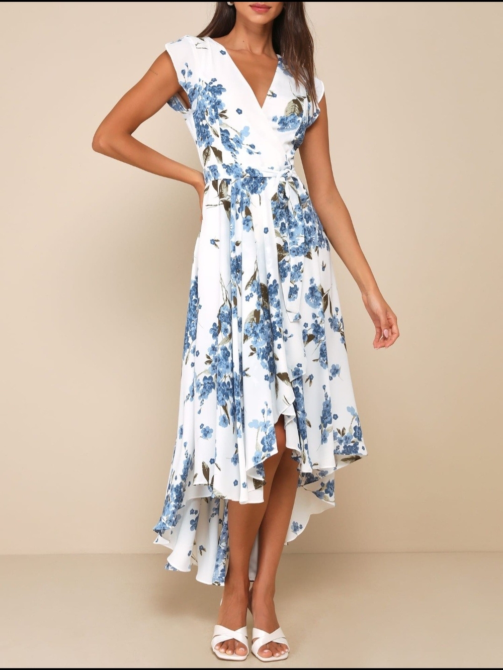 Lulus‎ French Countryside White Floral Print High-Low Dress
